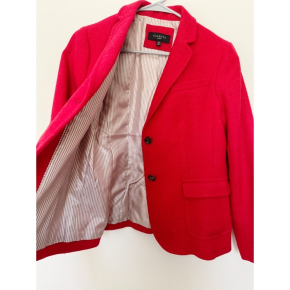 Talbots Wool Two Button Blazer Red 10P - Picture 5 of 5